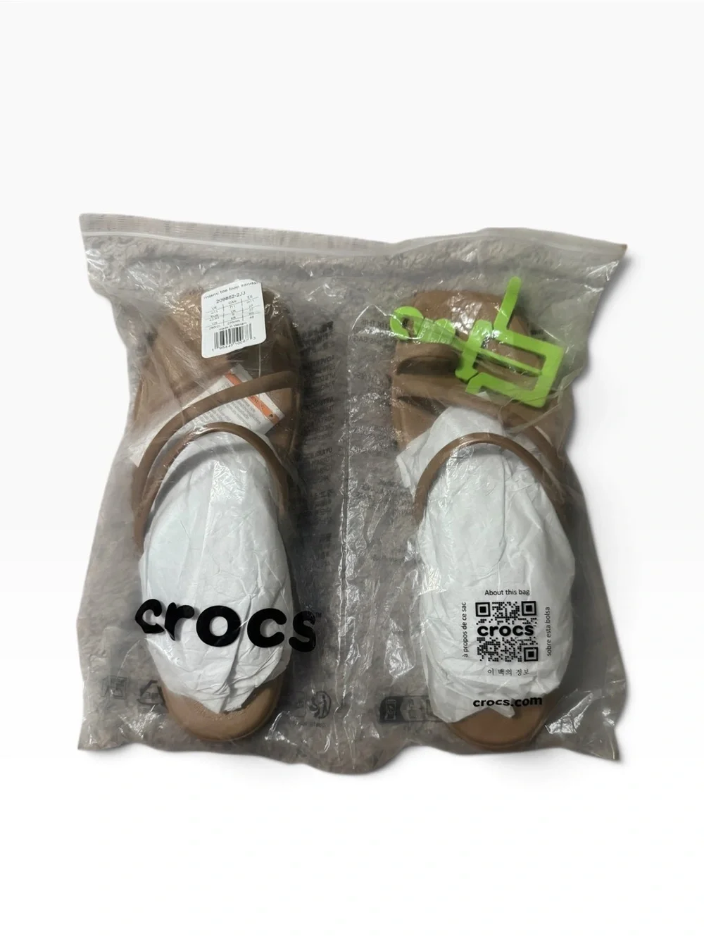 CROCS Women's Strappy Toe-Ring Sandals in Brown